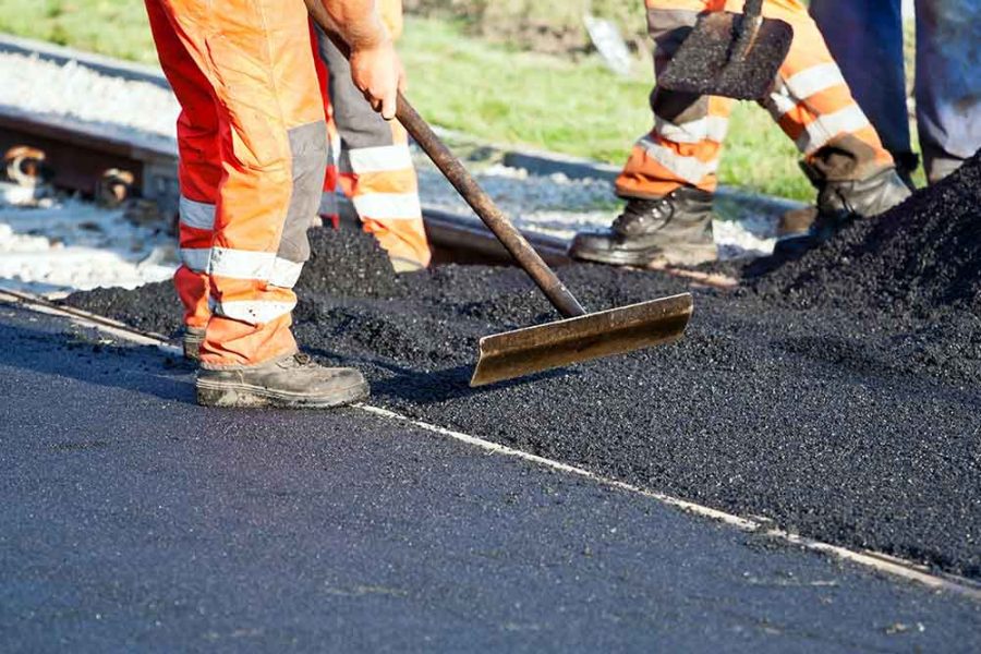A road being resurfaced